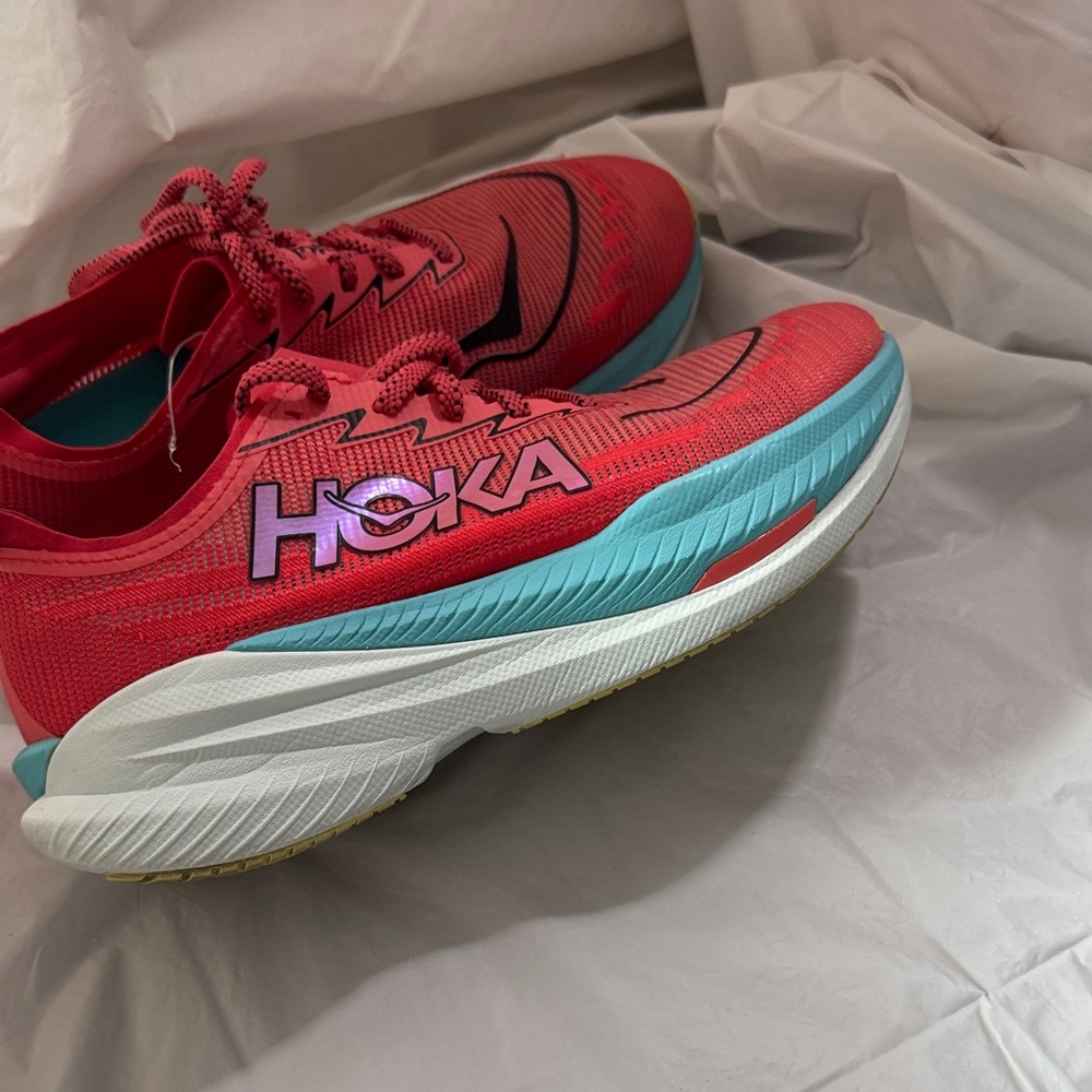 Hoka MACH X 2 Women's peach and Teal Athletic Shoes - Picture 4 of 14